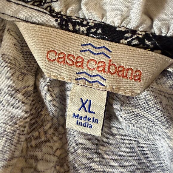Casa Cabana Boho Blouse Shirt Top Tunic Mixed Print Black White XL bv - Picture 6 of 8